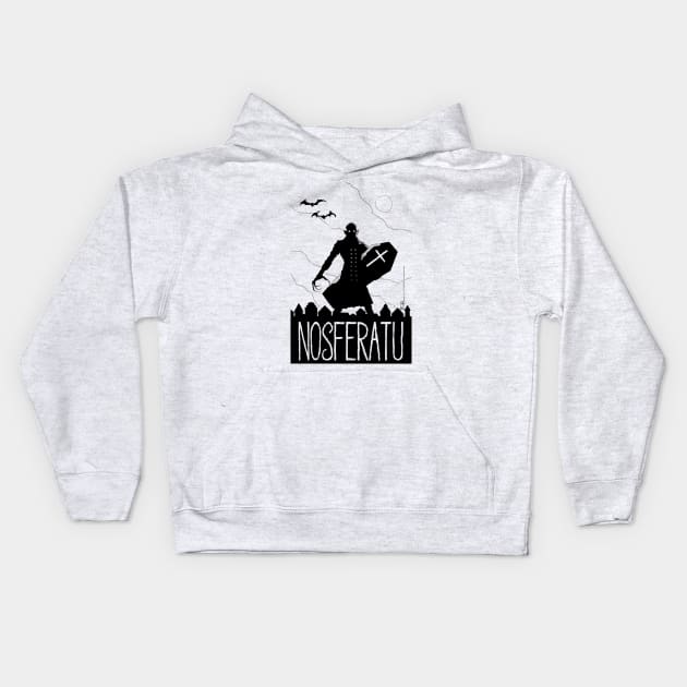 Nosferatu Minimalist Design Kids Hoodie by jmdesantis